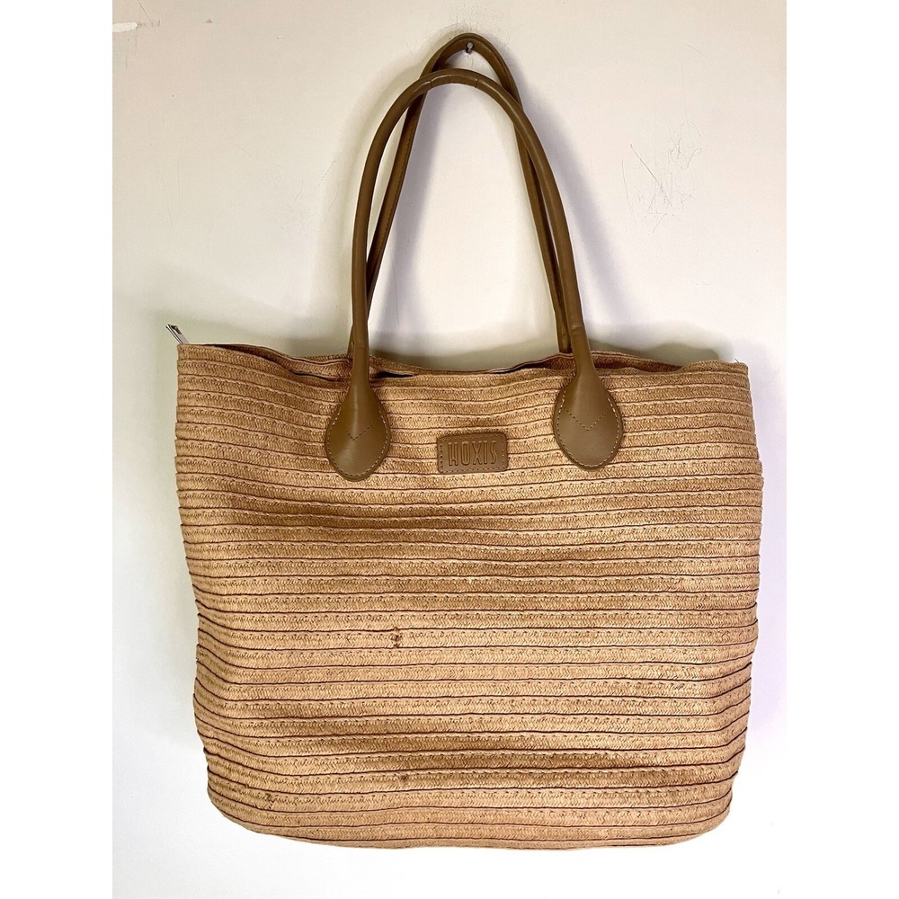 Hoxis Straw Purse Brown‎ Large Arm Strap